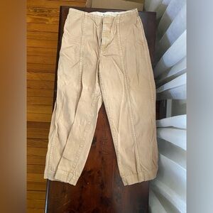 Madewell cropped denim pants (color: khaki)